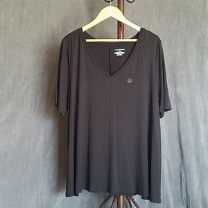 NWT Lane Bryant V Neck Shirt Black Size 14/16